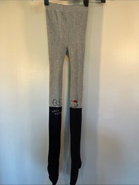 Hello Kitty Gray and Black Leggings with Red Bow Accent